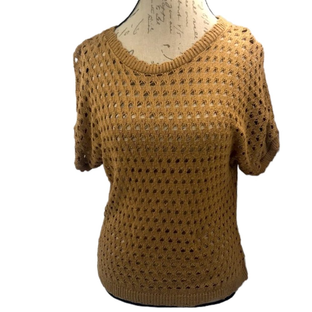 Jason Maxwell Tan Scoop Neck Sweater Size M/L
